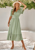 Boho Lotus Leaf Sleeve Midi Dress Mia